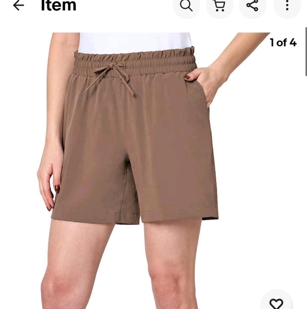 Mondetta Performance Luxury Redwood Paper Bag Waist Shorts Size 2XL NWT